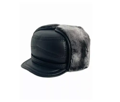 Мужская зимняя кепка-ушанка с козырьком р-р 54-58