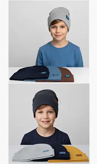 Шапка двойная для мальчика подростка (р-р 8-12 лет)