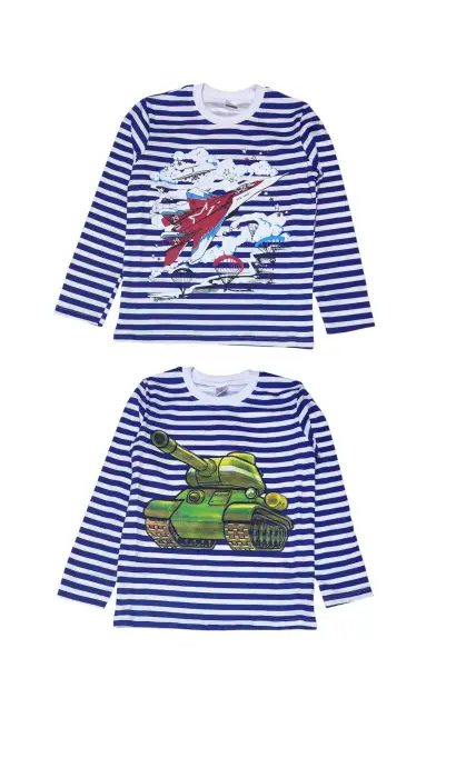 Тельняшка с принтом для мальчика 5-8 лет