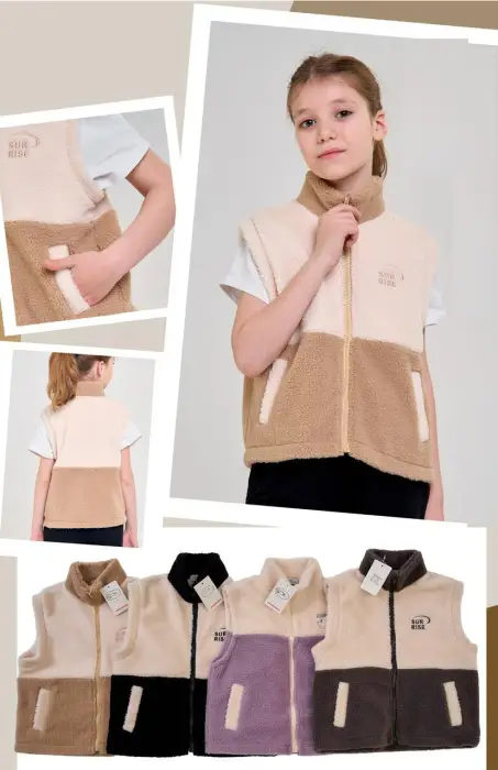 Жилет для девочки с карманами р-р 110-150