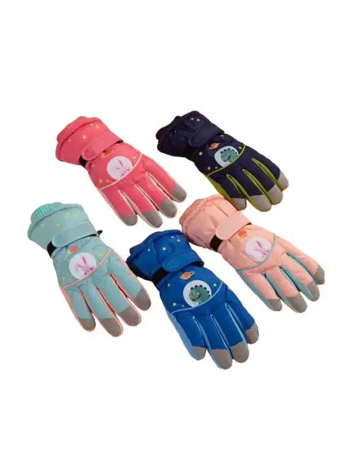 Перчатки для девочки и мальчика непромокаемые с мехом 4-7 лет 
