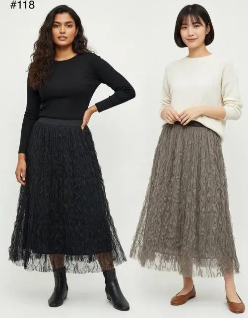 Юбка миди из жатой ткани р-р единый 42-48