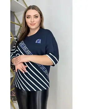 Футболка трикотажная, туника с длинным рукавом (р-р 48-54)