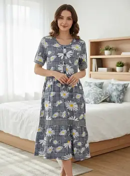 Платье домашнее с принтом женское (р-р 50-60)