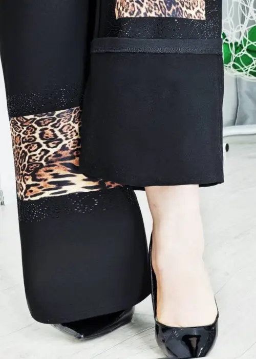 Брюки- палаццо с леопардовым принтом р-р 46-56