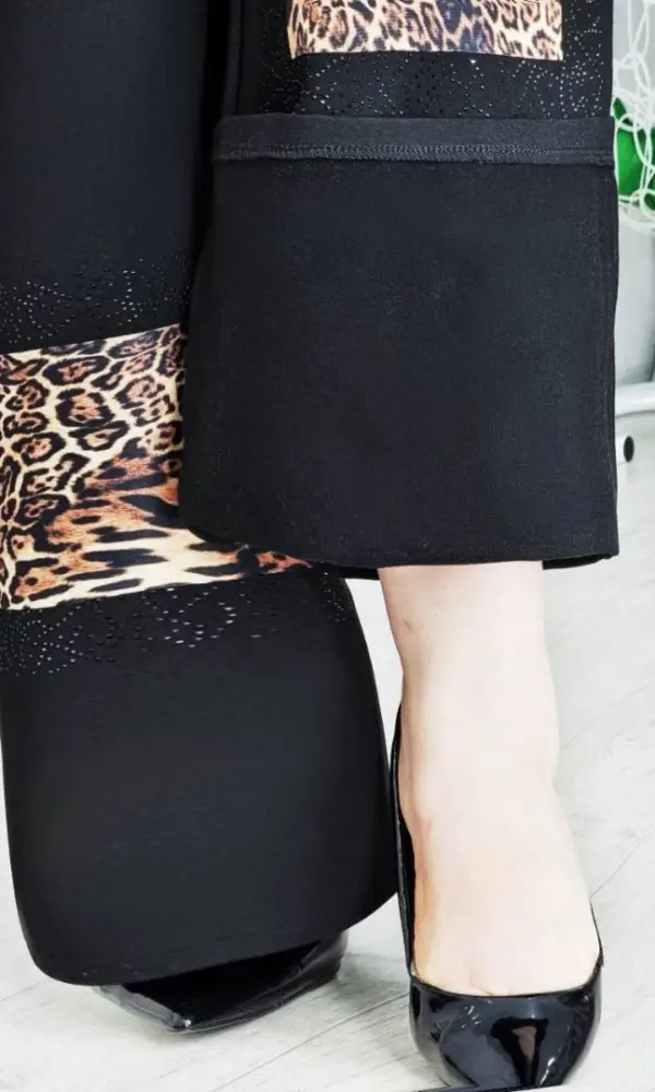 Брюки- палаццо с леопардовым принтом р-р 46-56