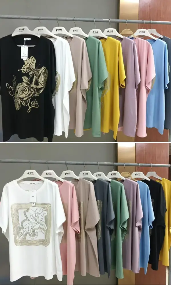 Женская трикотажная футболка большого размера оверсайз (р-р единый)