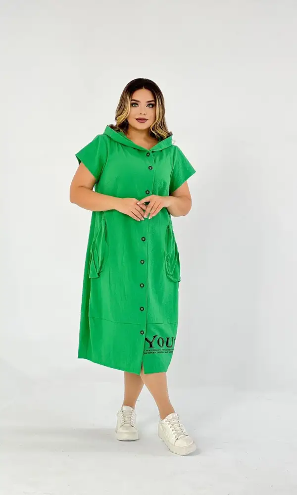 Платье-кокон с капюшоном ( р-р 52-64)