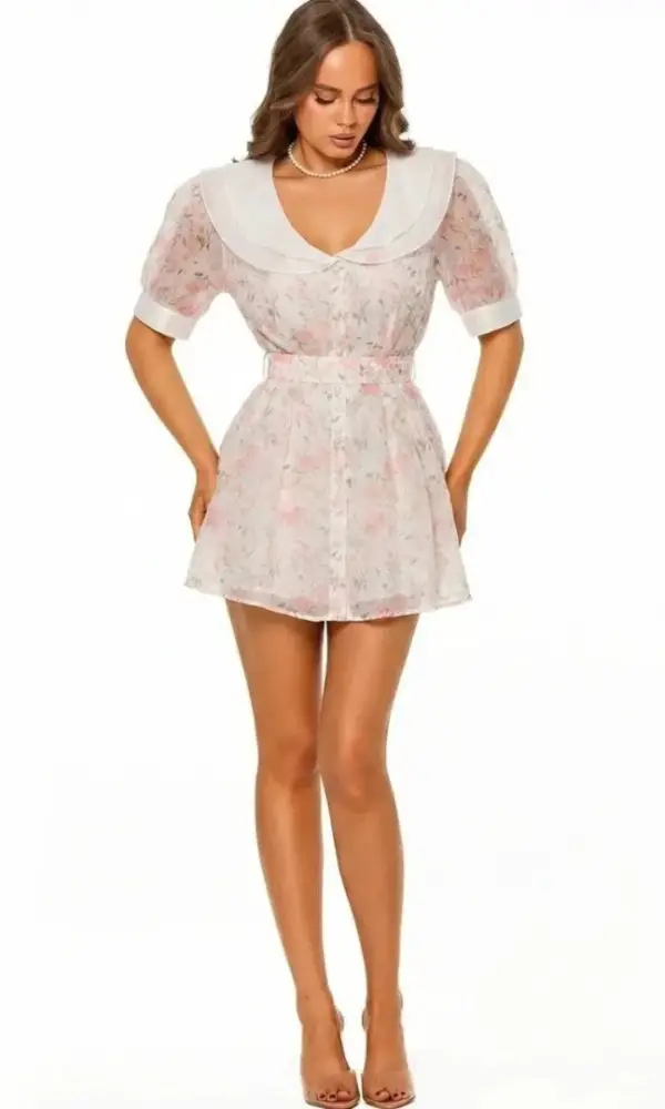 Платье с цветочным принтом мини женское (р-р 42-44)