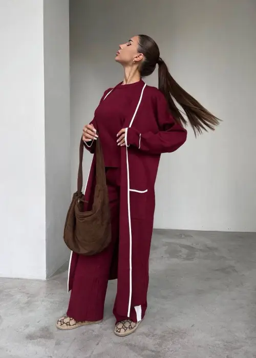 Костюм тройка женский: кардиган-футболка-брюки р-р 42-46