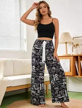 Брюки штапель домашние женские (р-р единый 42-50)