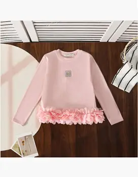 Лонгслив с декором для девочки (р-р 116-140)