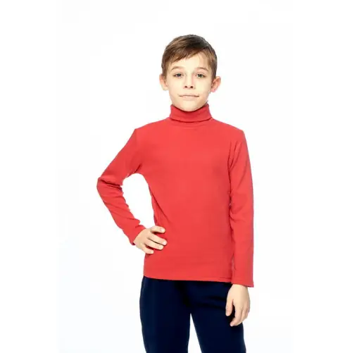 Водолазка однотонная, красная для мальчика (5-8 лет)