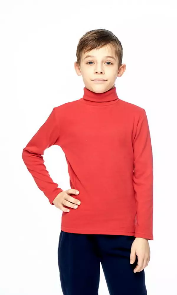 Водолазка лапша, красная для мальчика (9-12 лет)