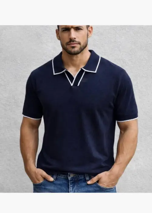 Футболка поло с коротким рукавом летняя мужская (р-р M-3XL)