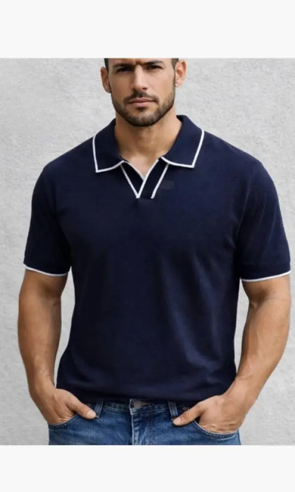 Футболка поло с коротким рукавом летняя мужская (р-р M-3XL)