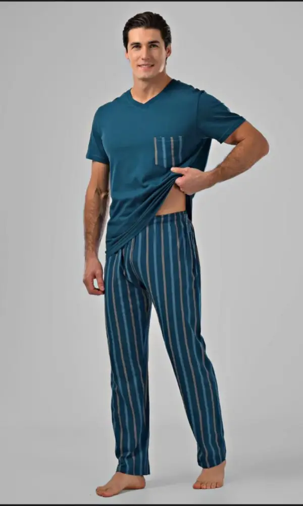 Пижама мужская футболка с карманом- брюки (р-р 48-56)