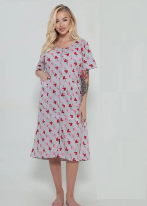 Женский домашний халат для дома на молнии р-р 50-60