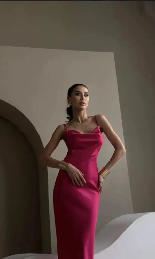 Атласное платье-комбинация ( р-р 42-48)