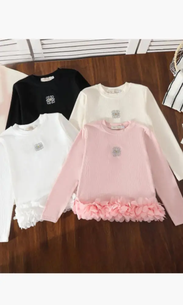 Лонгслив с декором для девочки (р-р 116-140)