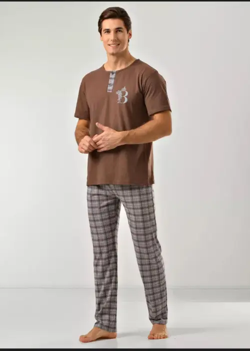 Мужская пижама футболка с коротким рукавом и брюки (р-р 48-56) 