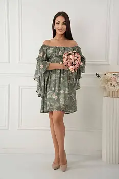 Платье шифоновое с воланами женское (р-р 42-44)