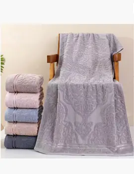 Полотенце банное с узорами махровое (70*140)