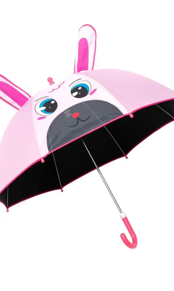 Зонт-трость  детский с ушками, полуавтомат ( 8 спиц)