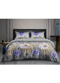 Постельное бельё поплин, принт Ромашки (Евро)