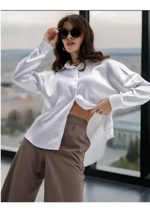 Блузка шёлковая фактурная р-р 48-54