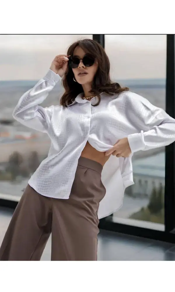 Блузка шёлковая фактурная р-р 48-54