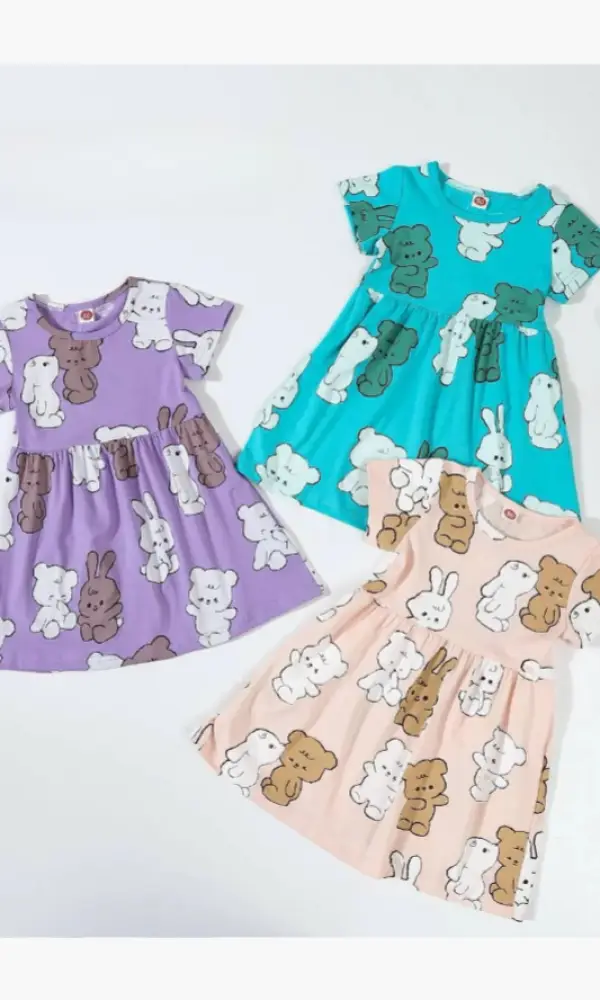 Платье с коротким рукавом летнее для девочки (р-р 80-120)