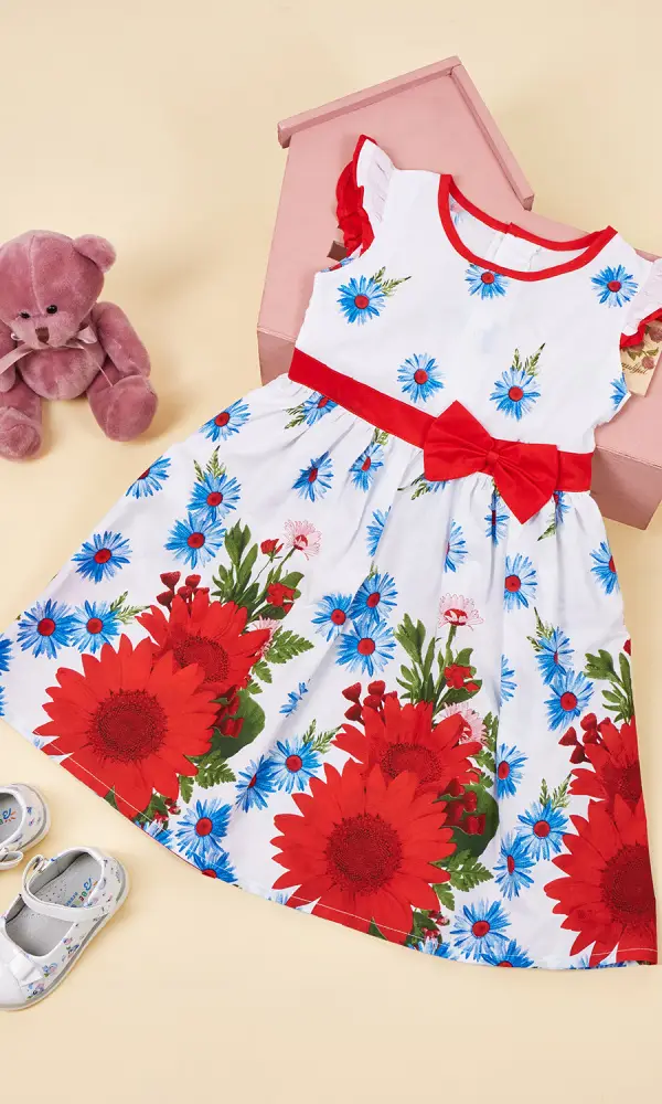 Платье "Принт "Цветы", для девочки (6-10 лет)