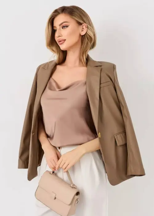 Майка-топ женская шёлковая на бретелях р-р 42-48