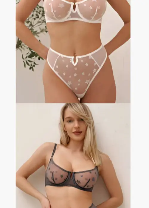 Нижнее бельё в сетку с вышивкой р-р 42-46