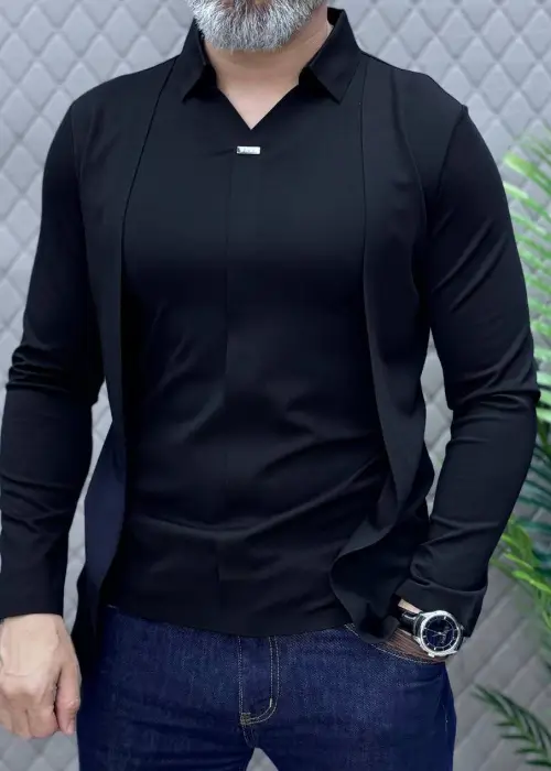 Рубашка мужская тёплая приталенная р-р M-3XL