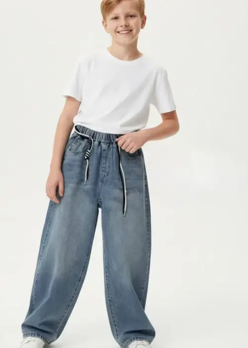 Джинсы широкие на резинке для мальчика (р-р 146-176)
