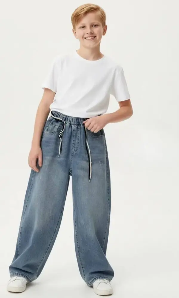 Джинсы широкие на резинке для мальчика (р-р 146-176)