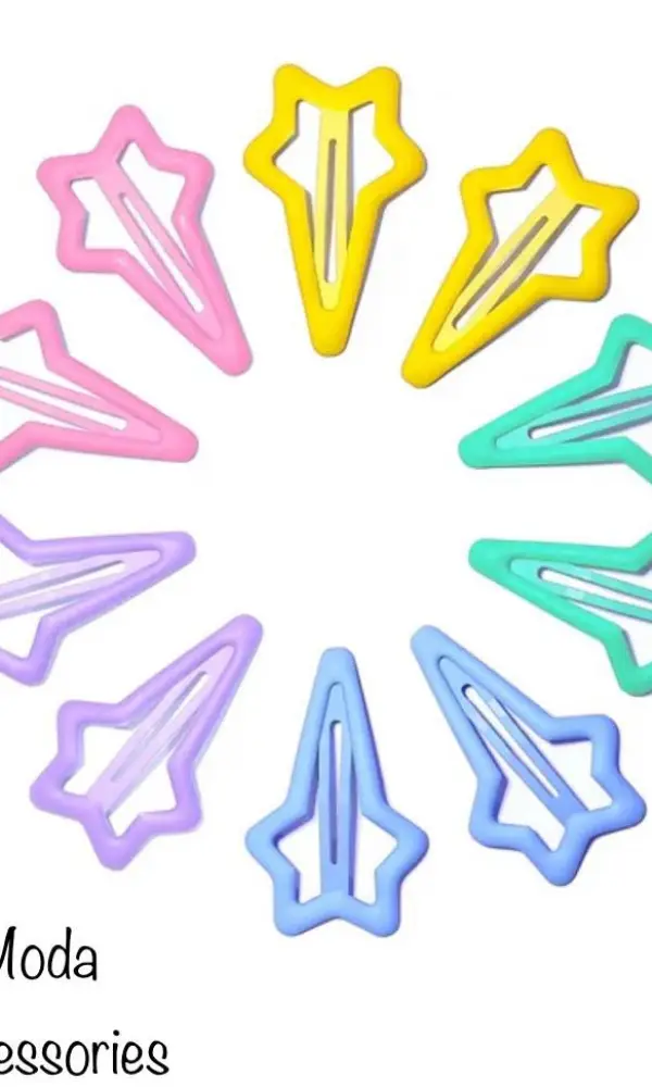 Заколка для волос , звездочка, разноцветная