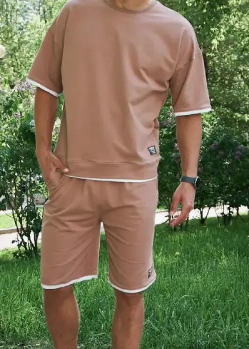 Костюм спортивный мужской с шортами и футболкой летний (р-р 48-56)