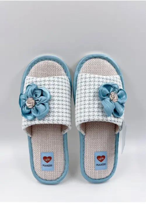 Тапочки женские домашние открытые с цветком р-р 36-41