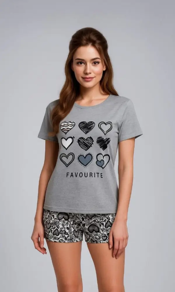 Женская пижама с шортами и футболкой  хлопковая ( р-р 48-56)