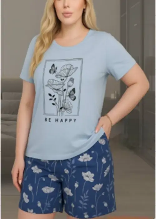 Комплект женский футболка- шорты р-р 58-66