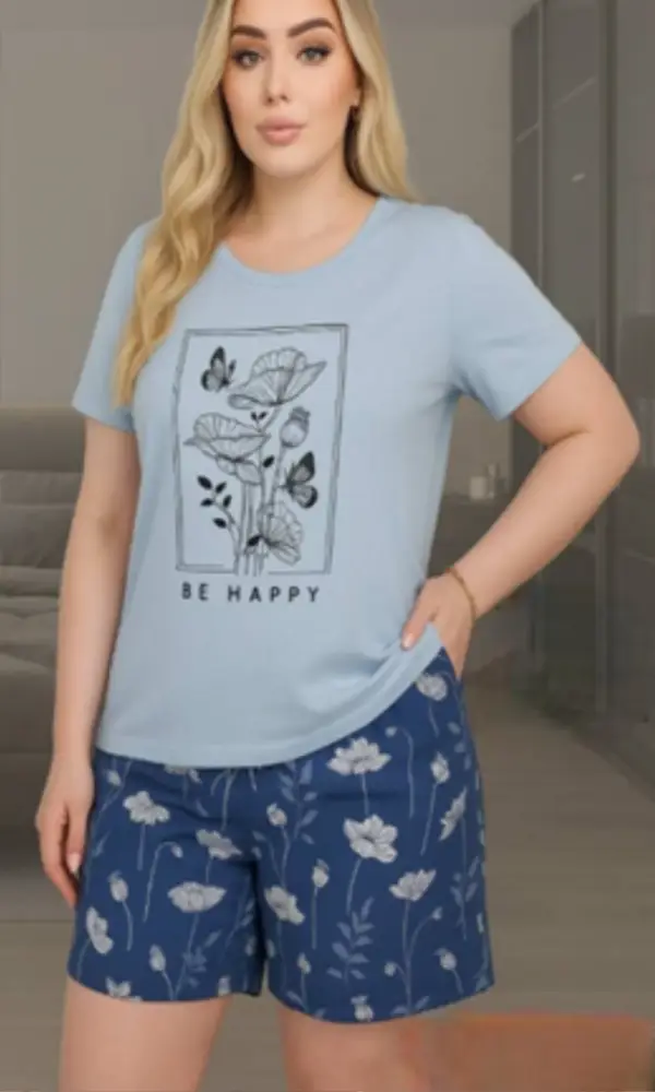 Комплект женский футболка- шорты р-р 58-66