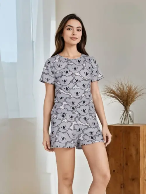 Женская пижама домашняя с шортами хлопок (S, M, L, XL)