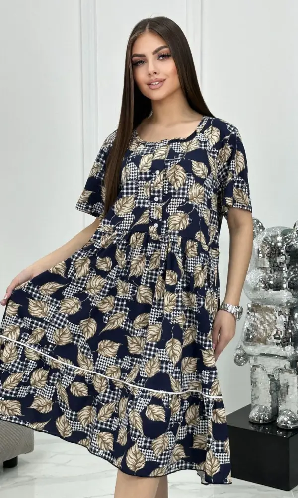 Домашнее платье с пуговками(р-р 50-60)