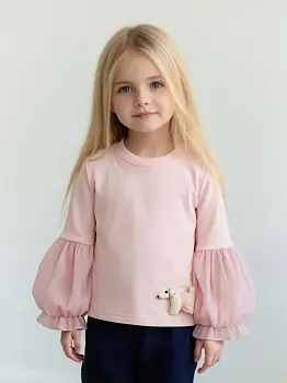 Лонгслив нарядный с пышными рукавами для девочки (р-р 98-122)