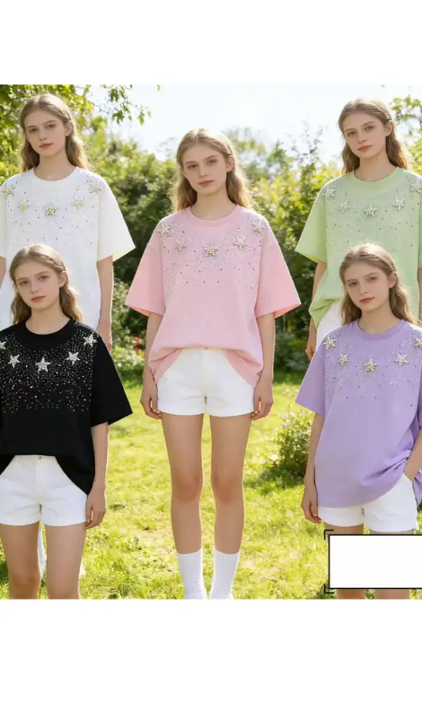 Футболка со стразами для девочки (р-р 10-15 лет)