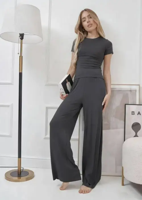 Пижама женская: футболка+брюки палаццо (р-р S-XL)