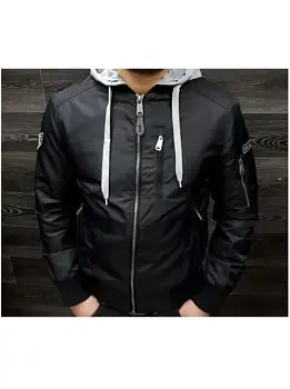 Бомбер с капюшоном мужской (р-р 50-60)